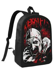 Scary Clown Terrifier Backpack Men Travel Bag Outdoor Camera Lens Bag Black Ergonomics Laptop Bag Large Capacity Mountaineering Waterproof Handbag Mochilas Escolares, - màu đen - Xem 2