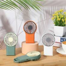 1 PC White Mini Handheld Portable Fan With 3 Speeds Adjustment USB Fashion Small Fan 400mAh Lithium Battery For Women Girls Kids Travel Outdoor Office Outdoor, Camping, Travel, Beach, Sports, Office, School, Pool Party, Daily Use ( Orangs, Green)