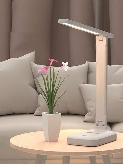 LED Desk Lamp U SB Charging Port Whole White Touch Control Stepless Dimming Desk Light, 3 Color Modes 5 Brightness Level, Dimmable Home Office Desktop Lamp For Reading, Crafting, Sewing, Puzzle, Nail, White