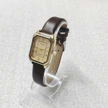 Women's Small Square Leather Watch - 棕色 - 查看 1
