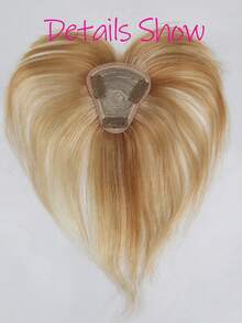 Real Human Hair Toppers With Bangs Silk Base 3Clip Pieces Ombre Brown&Blonde Straight Human Topper Hairs For Women Daily Wear #4p27 #12p613 - Piano Color - View 13