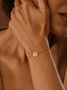 Customized Cute Paw Print Heart-Shaped Bracelet, Personalized Pet Memorial Gift With Name Engraved, Cat Dog Paw Bracelet, Animal-Friendly Jewelry - Silver Dog Paw - View 3