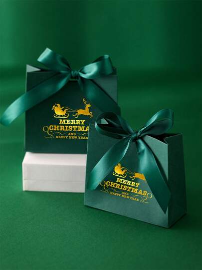 20 pezzi Elegante mini sacchetto regalo per caramelle, confezione di cioccolato per Buon Natale e Felice Anno Nuovo in carta