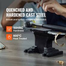 Single Horn Anvil, High Hardness Rugged Round Horn Anvil Blacksmith,8.8Lbs Cast Steel Anvil,Compact Design And Stable Base, Forge Tools And Equipment, Metalsmith Tool For Bending And Shaping - Black - View 2