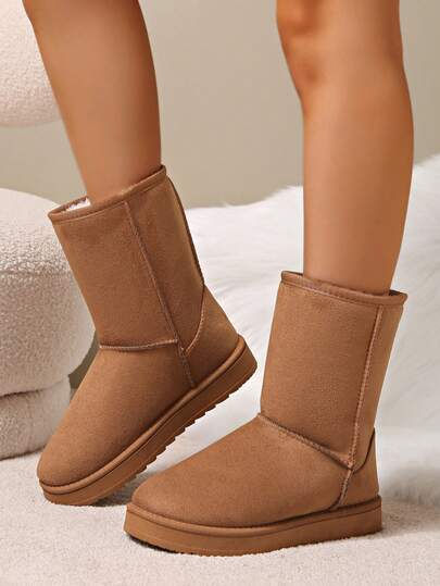 Women's Thick Sole Snow Boots, Short Shaft, Thermal Lined, Anti-, Outdoor Wear, Autumn/Winter,Fur Boots