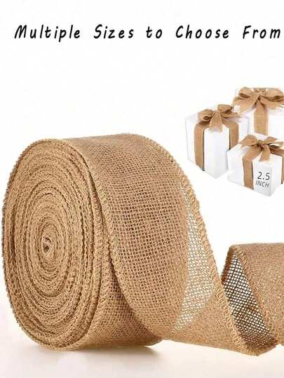 1卷天然黄麻丝带，工艺丝带，DIY包装黄麻丝带，黄麻布卷，手工DIY派对礼品包装丝带，婚礼包装，礼品包装，秋季花环装饰，派对装饰，DIY工艺家居装饰包装，婚礼圣诞装饰礼品，母亲节礼物，秋季花环