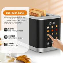 2 Slice Toaster, Touch Screen Toaster 1.5 In Wide Slot For Bread, English Muffins, Croissants, And Bagels, 5 Adjustable Toast Settings, Cancel And Defrost, 6 Bread Types & Shade Settings - US A Type Plug(110-127V) - View 6