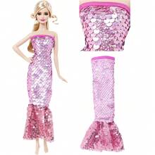 10-Piece Set Of Doll Clothing And Accessories, Including 5 Shimmery Dress Outfits And 5 Random Headpieces, Suitable For Dolls Measuring 11.5 Inches In Size (Excluding The Doll Itself). - Multicolor - View 5