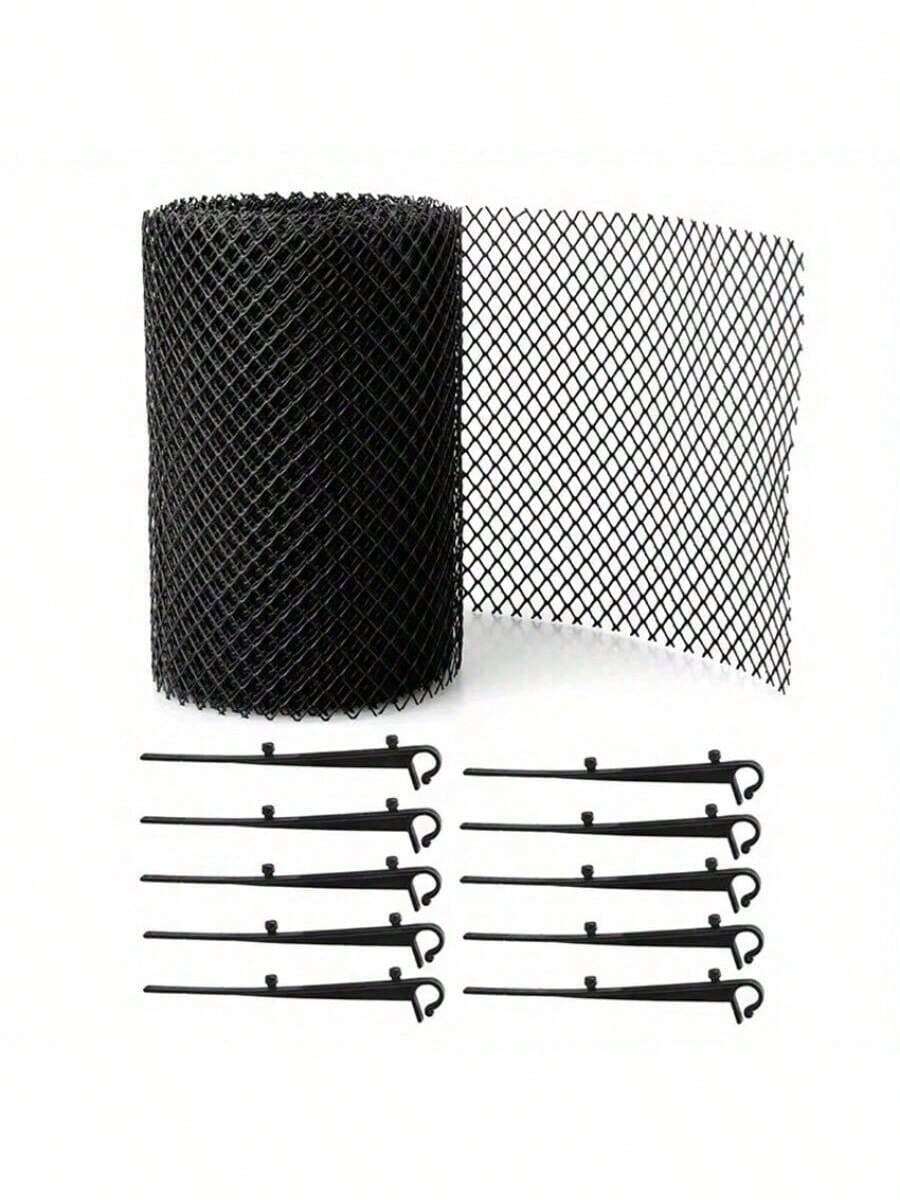 Plastic Drainage Gutter Guard Net, Eaves Net, Gutter Net To Prevent Leaf Clogging, Mesh Downspout Guard Cover - Black - View 1