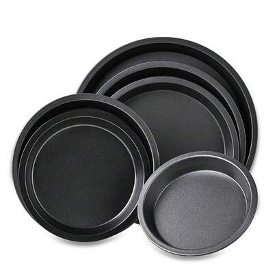 1 件不粘披萨烤盘，6/7/8/9/10/11 英寸黑色圆形披萨烘焙模具，家用烘焙工具