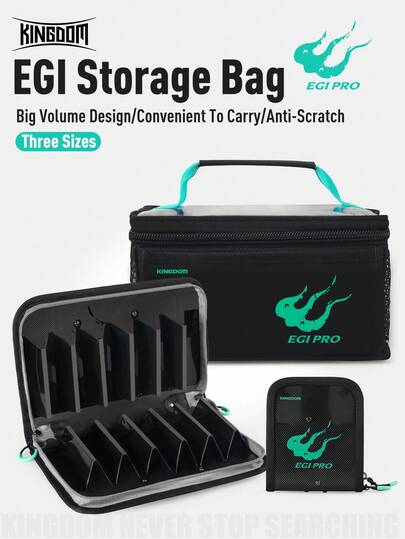  Kingdom EGI Storage Bag, 6/12/40 Compartments, Made Of Polypropylene Material, EGI Fishing Bag With Triangular Storage Rooms, Convenient To Carry And Directly Washable With Water