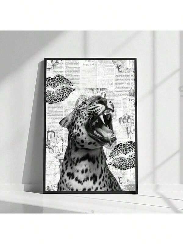 1Pc Stylish Cheetah Wall Art Poster, Leopard Posters Fashion Luxury Decor For Bedroom, Living Room, Or Bar Cart ,Dorm,Wall Decor Gift For Her Unframed