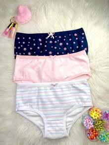 Set Of 10 Cotton Children's Panties For Girls - 彩色 - 查看 15
