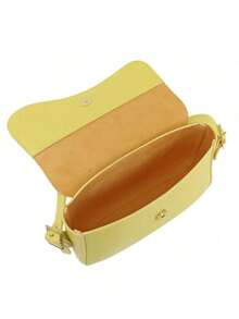 Women's Shoulder Bag, With Adjustable Strap, Magnetic Closure, Shoulder Baguette Bag - Yellow - View 2