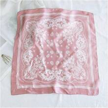 WENLOOY Square Satin Silk Feeling Hair Scarf Headscarf For Women/Men's Necktie Silk Bandanas Pocket Squarehalloween - Fj02-8 Hồng - Xem 7