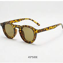 1 Stück unisex Retro Rund Rahmen minimalistische Mode Brille, geeignet für Fahren, Reisen, Lässig, Outdoor-Sport und täglichen Gebrauch - Goldene Bohnenblume - Übersicht 2