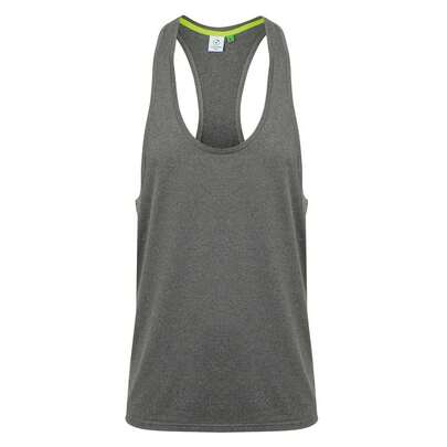 Tombo Mens Muscle Vest Top (Grey Marl) - 90% Polyester/10% Elastane - 150gsm - (PC6627)