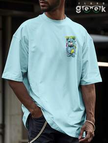 Shirt Oversized Streetwear Printed Angel Bear T-Shirt REF 7017 FLUXOGEEK - 淺藍色 - 查看 4