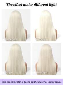 26英寸长直发假发，带刘海，高品质自然层次感合成耐热假发，适合女性节日派对、旅行、日常佩戴，自然性感休闲运动学院风角色扮演耐热假发，也可作为万圣节、圣诞节礼物、送给女朋友的礼物。 - 米色 - 查看 7