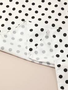 1 件女士简约休闲百搭白色波尔卡圆点头带冬季发饰时尚发带女士头巾柔软头巾 - 白色 - 查看 5