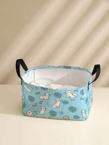 1 Stück Cartoon Katze Muster offene Aufbewahrungsbox, multifunktionaler Aufbewahrungskorb mit Griff, Geschenk für Feiertage, Muttertag/Vatertag, Aufbewahrung für Babybedarf, Windeln, Alltagsorganizer für Wohnzimmer, Badezimmer, Küche, faltbar, leicht, geeignet für Zuhause, Kinder, Kinderzimmer