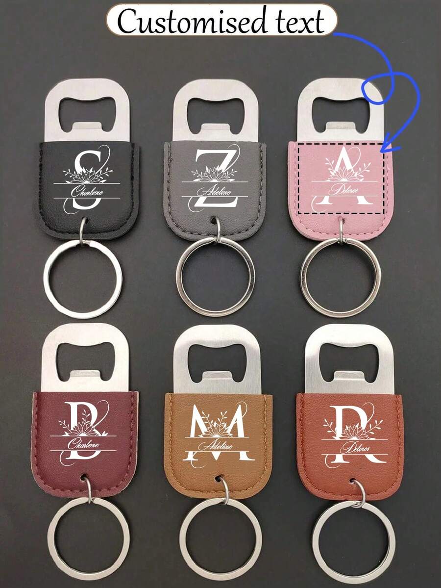 定制皮革钥匙扣开瓶器,个性化金属钥匙扣,定制啤酒开瓶器钥匙扣,男士礼物,男友礼物,结婚礼物,伴郎礼物,父亲节礼物,周年纪念礼物,男士专属Logo开瓶器,周年纪念礼物,生日礼物,毕业礼物,舞会礼物,派对礼物,意义非凡的礼物,感恩节礼物 - 彩色 - 查看 1