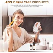 Amirce 2-In-1 Gua Sha And Ice Roller Facial Tools, Electric Face Massager Device For Eye, Jaw, Scalp, Neck, Gold