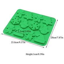 1 件迷你圣诞系列硅胶模具，3D 姜饼人、铃铛、长袜、雪人、圣诞树形状模具，适用于巧克力、糖果、布丁、果冻、甜点、饼干、蛋糕装饰、DIY 宠物食品、手工皂、石膏、蜡、树脂工艺品 - 彩色 - 查看 15