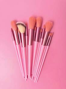 19 piezas Juego de brochas de maquillaje profesional, que incluye brocha angular y afilada para base, brocha para contorno, brocha para rubor, brocha para sombra de ojos, brocha para corrector, brocha para iluminador, borla para polvo, talla grande 2 esponjas de maquillaje marrones. Adecuado para sombra de ojos, base, BB cream, corrector, suave y cómodo, portátil, ideal para viajes, adecuado para mujeres y niñas de todos los tonos de piel, regalos - Multicolor - Ver 5