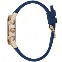 Guess Ladies' Quartz Watch,Dark Blue Dial, Blue Strap, Three Dial Display, Sunday Hour And Minute Display, Business Elegant Style, Fashionable Classic, Suitable For Daily Wear, A Gift For Girlfriends And Mothers W0562L1/W0562L3