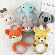 Handwoven Baby Rattle Set, Perfect For Birthdays, Month-To-Month Gifts, Baby Showers, And Newborns. Perfect For Chewable Animal Rattles And Bath Sets. - Fox - View 9