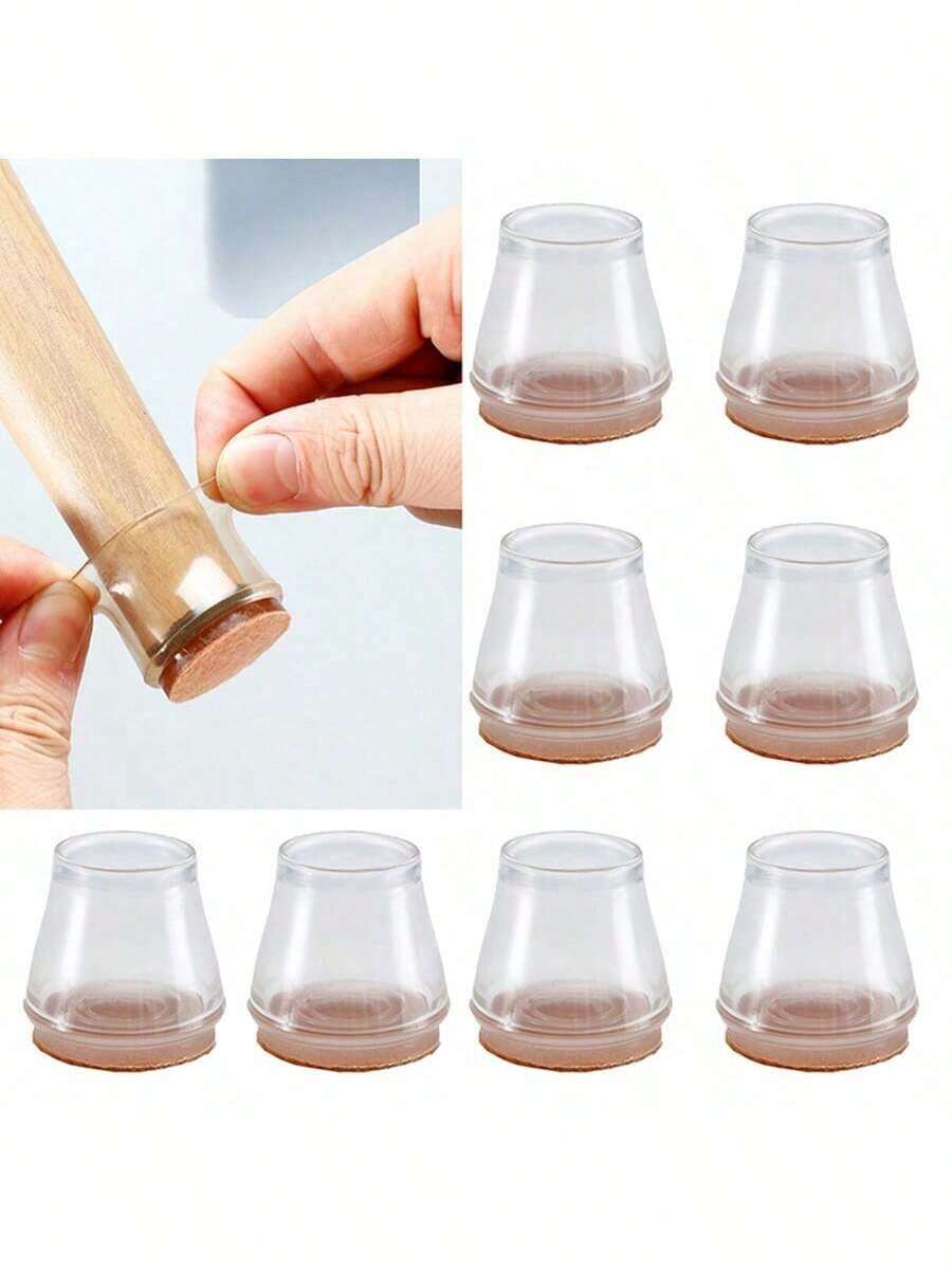 Furniture Chair Leg Pads, Silent Non-Slip Desk & Chair Feet Covers, Table Leg Protectors, Felt Pads, Slightly Smaller Size, Recommend Measuring Actual Chair Leg Size