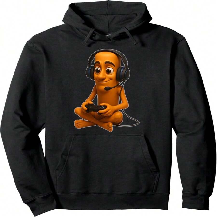 Gamer Tung Tung Sahur Meme Brainrot Gaming Design Pullover Hoodie - 黑13 - 查看 1
