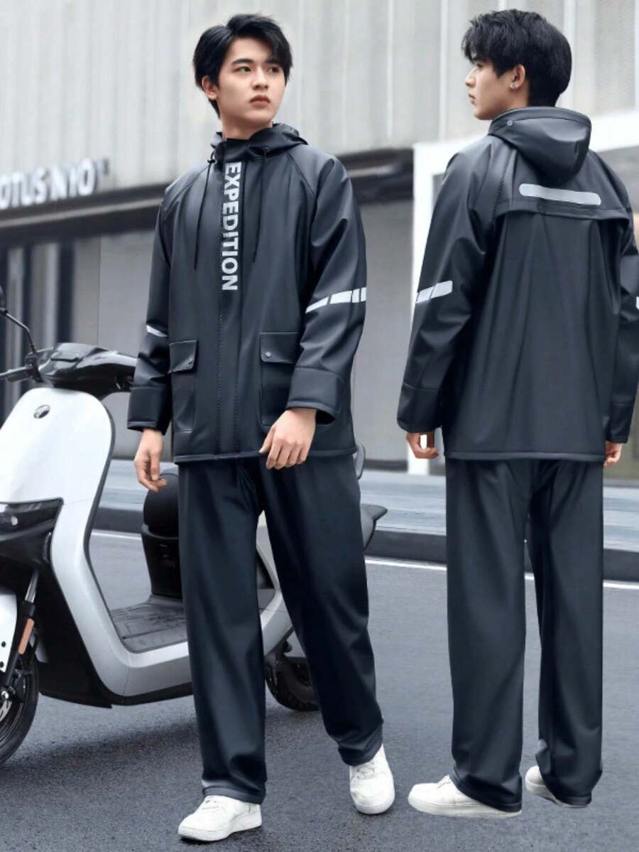 Men's Waterproof Rain Gear Set - PVC Material, Thick Waterproof Fabric, Breathable Suitable For Motorcycle Riding, Outdoor Sports And Travel,Spring Summer Picks,Brides Maid Gifts,Room,Bedroom Decor,Beach,Travel,For Men,For Women,Vacation - Multicolor - View 1