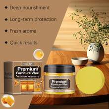 JUE FISH Furniture Polish Beeswax Wear-Resistant Wooden Furniture Floor Maintenance Beeswax Multi-Purpose Waterproof Furniture Cleaning Renovation Beeswax 80g - Màu vàng - Xem 11