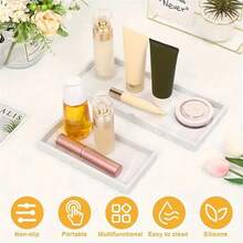 方形硅胶香薰托盘浴室无孔梳妆台大理石洗漱台桌面收纳浴室配件浴室工具