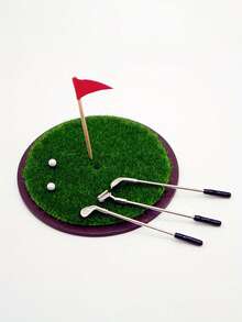 Bộ chơi golf mini, 7 món, sân golf mini để bàn, bao gồm gậy golf, cỏ nhân tạo, mô hình nhà búp bê, đạo cụ cảnh thu nhỏ, mô hình sân cỏ mô phỏng, đồ trang trí sưu tầm theo chủ đề thể thao, bộ quà tặng cho người yêu thích golf gồm gậy golf và bút bi, quà Giáng sinh. - Nhiều màu - Xem 2
