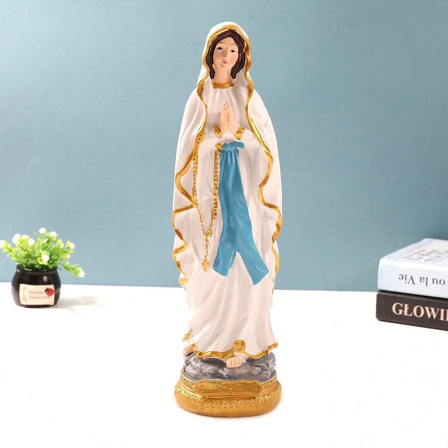 1 pieza Estatua religiosa clásica de resina de la Virgen María, decoración interior, regalo
