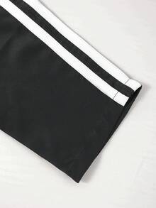 1件装 男童/青少年 舒适百搭 休闲户外 宽松 个性化侧袋 撞色直筒多口袋工装裤，春/夏/秋/冬 - 黑色 - 查看 11