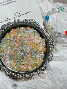 About 50pcs 8*8*5mm AB Colour Heart Shape Acrylic Beads Loose Spacer Beads For Jewelry Makeing DIY Handmade Bracelet Accessories