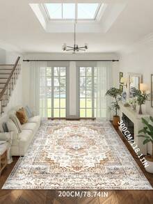 Rectangular, Gold Frame, Vintage Design Decorative Floor Covering | Vintage Style Carpet, Living Room Carpet Suitable For Living Room, Bedroom, Dining Room And Office - Multicolor - View 10