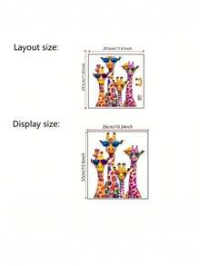 1pc Wall Stickers Colorful Cute Giraffe Decorative Stickers PVC Stickers Removable Self-Adhesive Easy-To-Tear Stickers Home Decoration Make Your Life A New Look Holiday Decoration Stickers Birthday Graduation Gifts Wall Decor Room Decor