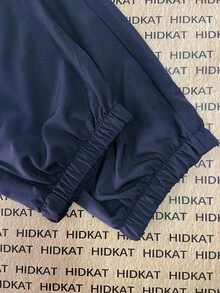 Pantalones cargo con cordón en la cintura para mujer, livianos y transpirables, diseño de bolsillos grandes, uso versátil y casual para ocasiones diarias - Azul - Ver 7