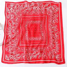 WENLOOY Square Satin Silk Feeling Hair Scarf Headscarf For Women/Men's Necktie Silk Bandanas Pocket Squarehalloween - Fj02-15紅色 - 查看 6