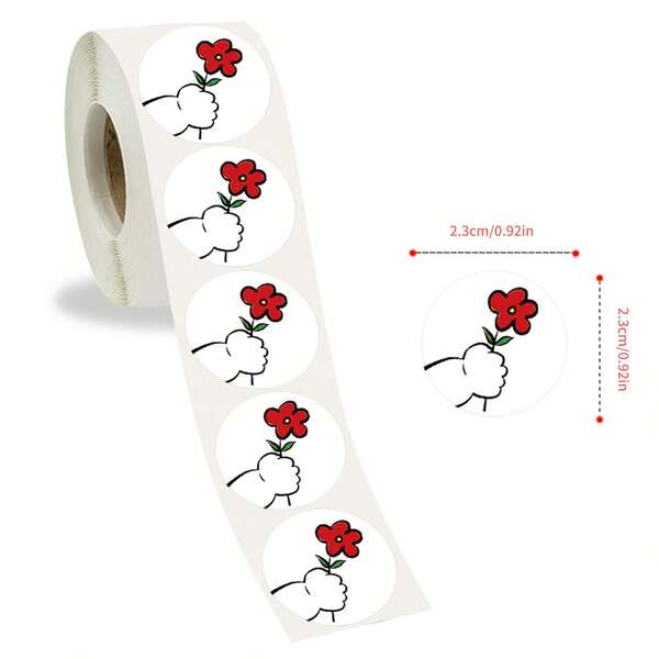 500 piezas/Rollo Rollo de pegatinas de recompensa para estudiantes, pegatinas decorativas de sellado, rollo de pegatinas reutilizables - Etiquetas de 1 pulgada con 10 patrones únicos, adecuadas para scrapbooking, tarjetas, sobres, excelentes para invierno, Halloween, Navidad, Año Nuevo, papelería, libros, tazas, equipaje, guitarras, cascos