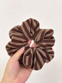 1条条纹休闲涤纶发圈，复古撞色简约百搭发绳，适合日常佩戴，秋冬季节适用，发圈，发绳，马尾辫发饰，弹性发带，美妆家居发饰 - 彩色 - 查看 9