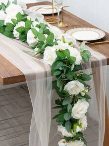 1/3pcs 78.74inch Artificial Rose Vine Fake Flower Garland, Artificial Silk Floral Hanging Floral Decoration Ivy For Wedding Arch Decoration, Table Centerpiece, Party Ceremony Backdrop Wall, Garden Outdoor Decoration, Home Decoration - Multicolor - View 2