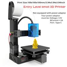 EasyThreed Mini 3D Printer K10 For Fun Print Size 100x100x100mm Compatible With Filament PLA Or TPU 1.75mm - White - View 2