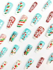 Paznokcie świąteczne, śliczne paznokcie, Święty Mikołaj, choinka, jesienne paznokcie prasowane