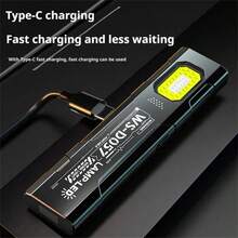 1pc Portable Bright LED COB Flashlight, Long Battery Life, Includes Lithium Battery, Mini Pocket Lamp, Floodlight Work Light With Magnet - As Shown In the Figure - View 12